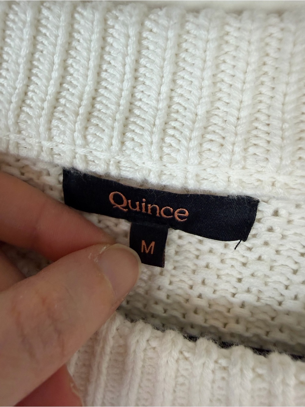 Quince 100% Organic Cotton Cropped Cable Crew Sweater size M - Picture 6 of 8